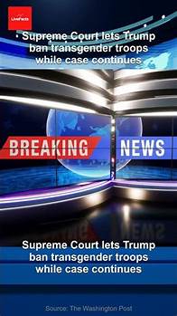 Video thumbnail for Supreme Court lets Trump ban transgender troops while case continues