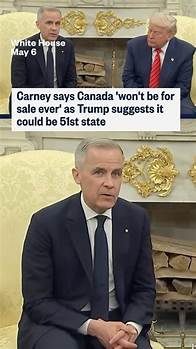 Video thumbnail for Carney says Canada 'won't be for sale ever' as Trump suggests it could be 51st state