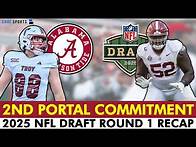 Video thumbnail for Alabama Football Lands 2nd Transfer Portal Commit + Alabama’s 2025 NFL Draft Round 1 Selections