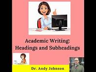 Video thumbnail for Headings and Subheadings - Academic Writing