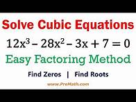 Video thumbnail for Solve Cubic Equations - Easy Factoring Method