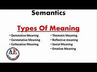 Video thumbnail for 7 Types of Meaning in semantics | Semantics | #semantics #linguistics