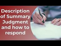 Video thumbnail for Description of Summary Judgment and how to respond