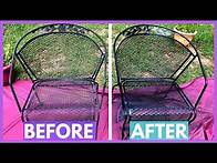 Video thumbnail for DIY Painting Metal Patio Furniture for an Airbnb