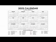 Video thumbnail for Year 2025 Calendar Printable with Holidays - Wiki Calendar
