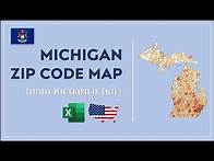 Video thumbnail for Michigan Zip Code Map in Excel - Zip Codes List and Population Map