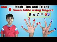 Video thumbnail for Learn 9 Times Multiplication Table | FINGERS | Easy and fast way to learn | Math Tips and Tricks