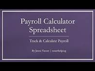 Video thumbnail for Payroll Calculator: Excel Template