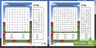 Video thumbnail for Remembrance Day Word Search
