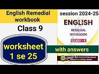 Video thumbnail for class 9 English Remedial workbook worksheet 1 se 25 with answers | class 9 English worksheet 1 to 25