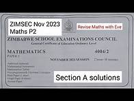 Video thumbnail for Zimsec Nov 2023, Maths Paper 2, Section A solutions