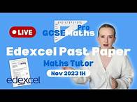 Video thumbnail for Edexcel GCSE Maths November 2023 1H Past Paper (7PM BST) | GCSEMathsPro
