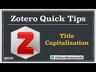Video thumbnail for Zotero Quick Tip: Title Capitalization