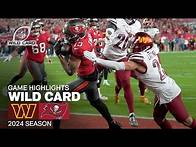 Video thumbnail for Washington Commanders vs. Tampa Bay Buccaneers Game Highlights | Wild Card NFL 2024 Season