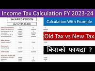 Video thumbnail for Income Tax Slab Rate Calculation for FY 2023-24 (AY 2024-25) with Income Tax Calculator(Excel)