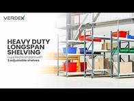 Video thumbnail for Heavy Duty Steel Longspan Shelving by Verdex