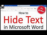 Video thumbnail for How to Hide Text in Microsoft Word (PC & Mac)