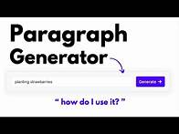 Video thumbnail for Free AI Paragraph Generator for Blog Articles