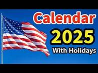 Video thumbnail for 2025 Calendar with Holidays | Calendar 2025 | US Calendar 2025 | United States 2025 Calendar | 2024