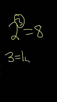 Video thumbnail for Convert the Exponential Equation into a Logarithmic Equation: 2^3 = 8 #shorts