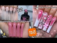 Video thumbnail for TESTING $2 POLYGEL FROM TEMU✨ PINK Y2K POLYGEL NAILS & KAWAII CHARMS DESIGN! | Nail Tutorial