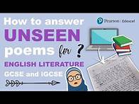 Video thumbnail for How to Answer Unseen Poems for English Literature GCSE/iGCSE 🧐🖊