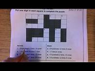 Video thumbnail for Cross Number Puzzle, Lesson 2.8