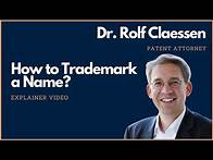 Video thumbnail for How to Trademark a Name or Business Name #trademark #rolfclaessen