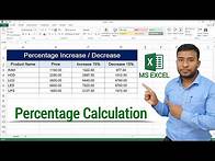 Video thumbnail for MS Excel - Percentage Calculation | Calculate Percentage Increase and Decrease in Microsoft Excel