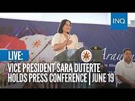 Video thumbnail for LIVE: Vice President Sara Duterte holds press conference | June 19
