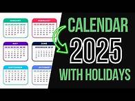 Video thumbnail for CALENDAR 2025 WITH HOLIDAYS | 2025 CALENDAR COMPLETE