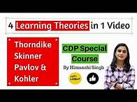 Video thumbnail for Learning Theories - Thorndike, Pavlov, Skinner, Kohler for CTET-2019 | Paper 01 & 02