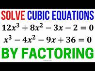 Video thumbnail for Learn How to Solve Cubic Equations FAST | Easy Factoring Method | Step-by-Step Tutorial