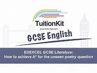 Video thumbnail for EDEXCEL GCSE Literature: How to achieve grade 9 for the unseen poetry question