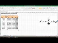 Video thumbnail for Shannon-Weiner Diversity Index solver in Excel