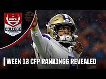 Video thumbnail for 🚨 CFP RANKINGS 1-25 REVEALED 🚨 Washington jumps FSU to enter the TOP 4 👀 | ESPN College Football