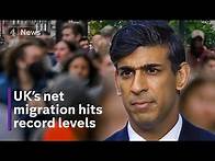 Video thumbnail for UK net migration from 2022 revised up from 606,000 to a record 745,000