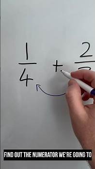 Video thumbnail for Add fractions with different denominators in 30 seconds #maths #mathsteacher #fractions #math