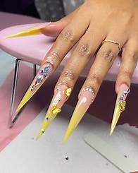 Video thumbnail for Extra long ombre stiletto nail design