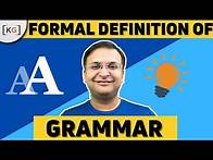Video thumbnail for 6.2 Formal definition of Grammar | Tuples of a grammar| Grammar language generator