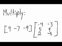 Video thumbnail for Matrix Multiplication: Multiply matrices: [1x3] times [3x2]