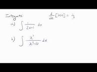 Video thumbnail for Integrals using Log Rule (Examples)