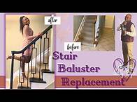 Video thumbnail for Stair Baluster Replacement | Wooden to Metal- ft. Dad