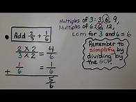 Video thumbnail for 6th Grade Math 4.1b, Add and Subtract Fractions, Apply GCF and LCM