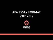 Video thumbnail for APA Essay Format (7th ed.) | Essay Writing | The Nature of Writing