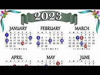 Video thumbnail for 2023 Calendar with Holidays | Holidays Calendar 2023 | Calendar 2023