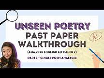 Video thumbnail for How to get top grades on unseen poetry (AQA GCSE 2020 lit past paper walkthrough)