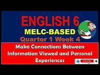 Video thumbnail for Make Connections Between Information Viewed and Personal Experiences- ENGLISH 6 MELC-BASED Q1 W4
