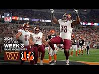 Video thumbnail for Washington Commanders vs. Cincinnati Bengals Game Highlights | NFL 2024 Season Week 3