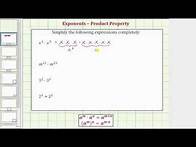 Video thumbnail for Ex: Simplify Exponential Expressions Using the Product Property of Exponents